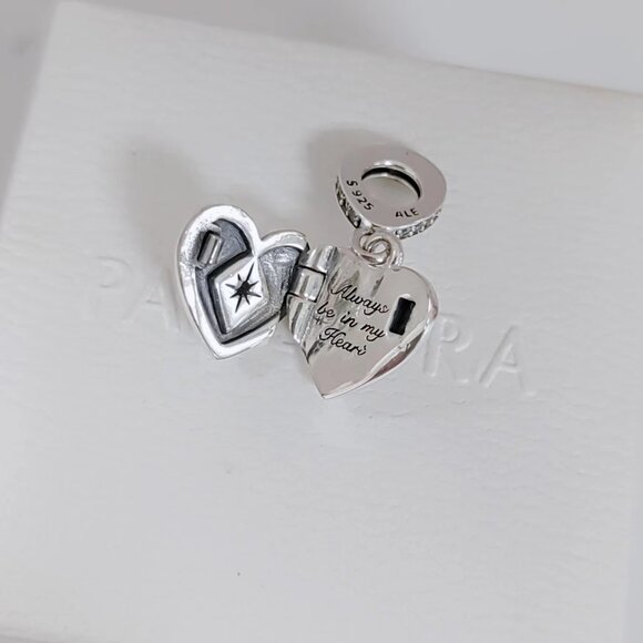 Pandora Openable Heart Locket Dangle Charm S925 Sterling Silver with box - Picture 4 of 7